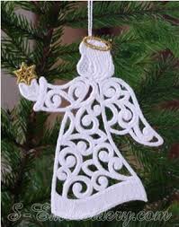 10625 Christmas Angel Free Standing Lace Ornament Machine Embroidery Christmas Christmas Embroidery Designs Freestanding Lace Embroidery