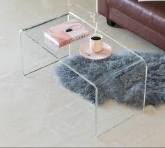 It is very durable and easy to clean.most of people like them.but we can produce shape according to you request. New Bold Tones Rectangular Clear Acrylic Waterfall Modern Coffee Table Qi003600 Ebay