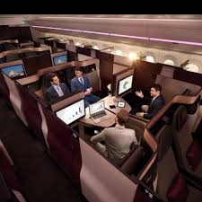 Qatar Airways Business Class Experience Qsuite Will Launch On Flights To And From Manchester In 2020 Business Class Business Class Seats Qatar Airways