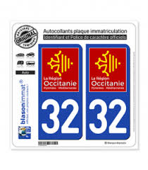 Bienvenue dans la boutique accessoires auto sur amazon.fr. 32 Blason Du Gers 2 Stickers Pour Plaque D Immatriculation Aufkleber Embleme
