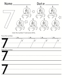 Number 7 Worksheets For Preschools Number Worksheets Preschool Worksheets Writing Numbers