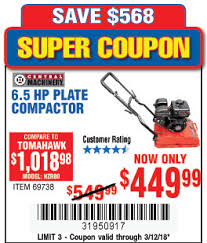 Find harbor freight flyer online for amazing deals. Harbor Freight Tools Coupon Database Free Coupons 25 Percent Off Coupons Toolbox Coupons 6 5 Hp Plate Compactor 179 Cc