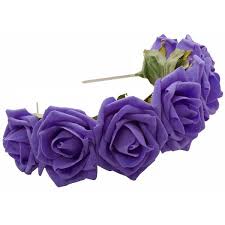 Lulu Rose Flower Crown Headband In Purple Flower Crown Headband Rose Flower Crown Blue Flower Crown