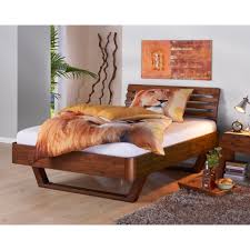 Bett Aron 140x200 Akazie Braun Lackiert Danisches Bettenlager