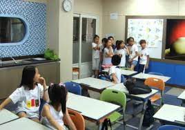 A room with four corners and enough space for a group of students to stand. Four Corners Edsys