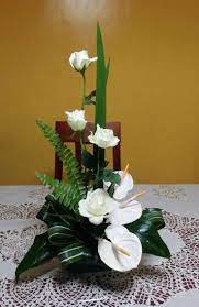 Roses And Anthuriums Flower Arrangements Simple White Flower Arrangements Church Flower Arrangements