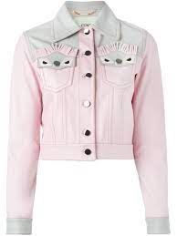 Fendi Chamarra Corta Bag Bugs Farfetch Clothes Fendi Bag Bugs Lamb Leather Jacket