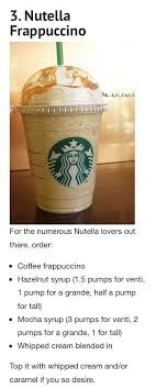Nutella Secret Starbucks Starbucks Drinks Recipes Secret Starbucks Drinks Nutella Lover