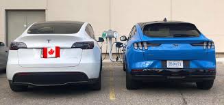 first picture of tesla model y and mustang mach e side by side as ford benchmarks them https t co o8xncpceqr by fredericlamber tesla ford mustang tesla model