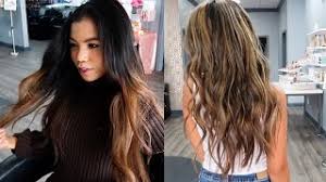 As an attractive hair color, light brown hair is versatile and works well with red, honey, caramel and blonde highlights to achieve a chic style. Full Highlights For Dark Hair Full Blown Highlights With Color Come To The Salon With Me Youtube