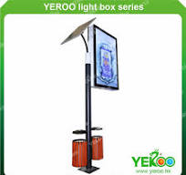 Outdoor Street Solar Power Lamp Post Advertising LED Poster Lightbox with  Solar