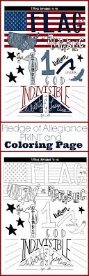 Pledge of allegiance with flag art print this file comes in two sizes: Pledge Of Allegiance Coloring Page Printable