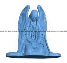 Chained Angel Statue B003043 File Stl Free Download 3d Model For Cnc And 3d Printer Download Files Stl In 2020 Stl Angel Statues Buddhist Art