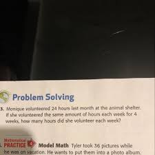 Monique Volunteered 24 Hours Last Month At The Animal Shelter If She Volunteered The Same Amount Of Brainly Com