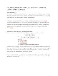Check spelling or type a new query. Doc Validitas Dengan Korelasi Product Moment Dengan Angka Kasar Jun Cha Academia Edu