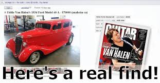Here S A Real Find Eddie Van Halen S Hot Rod Is For Sale On Craigslist Eddie Van Halen Van Halen Garage Sale Finds