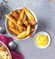 Jersey Royal Chips With Saffron Aioli Recipe Delicious Magazine Recipe Recipes Royal Recipe Food Processor Recipes