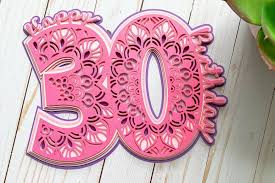 Download 3d 30th Birthday Mandala Cake Topper Layered One Birthday 1200167 Cut Files Design Bundles