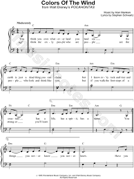 Colors of the wind lyrics. Vanessa Williams Colors Of The Wind Sheet Music Easy Piano In C Major Transposable Download Print Sku Mn0057323