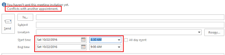 Outlook 2016 Meeting Request Conflicts Microsoft Community