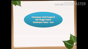 Check spelling or type a new query. Contoh Soal Penerapan Limit Fungsi Tak Hingga Pada Kehidupan Sehari Hari Youtube
