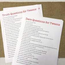 What are good clean dares? 100 Truth Or Dare Questions For Tweens Free Printable Birthday Party Game Momof6
