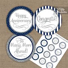 40pcs happy anniversary cupcake toppers glitter cake topper picks dessert topper decoration for birthday party anniversary celebration 8 colors 3.5 out of 5 stars 14 1 offer from $6.99 Anniversary Cupcake Toppers Navy Silver Stripe Nifty Printables