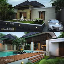 Belakang mitra 10 gatsu barat lebar jalan akses 8 meter denpasar harga jual rp 1.300.000.000 m shm+imb listrik 3500 watt air sumur bor lt 125 m2 lb 195 m2 kt 3+1 km 3+1 ruang tamu, ruang keluarga, teras depan, teras belakang. Desain Rumah Minimalis Dengan Villa Gaya Bali Modern Memiliki Luasan 180m2 Berlokasi Di Jakarta Rumah Desain Rumah Tropis