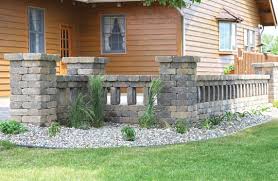 Modern style of stone wall. Decorative Rock And Natural Stone Patio Town