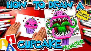 How To Draw A Cute Cupcake Monster Folding Surprise Youtube Monster Cupcakes Art For Kids Hub Lego For Kids