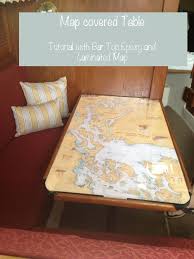 Bar Top Epoxy Love Sailboat Table Redo With Regional Map Encased In Bar Top Epoxy Bar Top Epoxy Boat Decor Boat Table