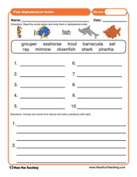 When the first character is the same, use the second character and so . English Alphabetical Order Worksheets Have Fun Teaching