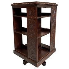 Rolling bookcase wooden oak antique. Rolling Bookcase 7 For Sale On 1stdibs