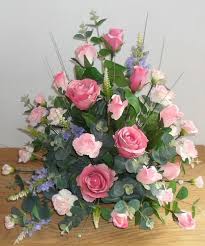 Artificial Silk Pink Rose Table Arrangement For Church Beautiful Silk Flower Arrangements Ch Fake Flower Arrangements Flower Arrangements Simple Altar Flowers