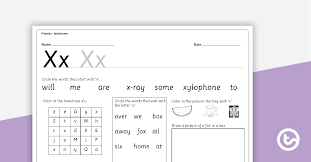 Leaning to alphabetize a list of words is one of the first skills students learn in primary. Letter Xx Alphabet Worksheet Teaching Resource Teach Starter