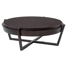 Ships free orders over $39. Adriana Hoyos Ah Modern Classic Dark Brown Wood Signature Round Round Coffee Table 41 W 50 W Kathy Kuo Home