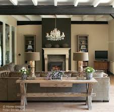 The country style home features local elements, like the wood on the ceilings or the exposed stone on the walls and columns, or even the animal's head hanging on the wall. Pin On Interiors