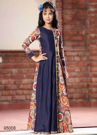 Multi Color Digital Print Chennai Silk Kids Frock Gunj Fashion Gowns For Girls Kids Frocks Kids Designer Dresses