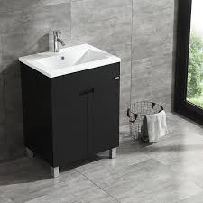 Find black vanity lights at lowe's today. Wonline 24 Black Single Wood Bathroom Vanity Cabinet Reviews Wayfair