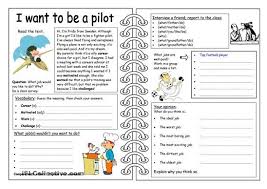 Four Skills Worksheet I Want To Be A Pilot Elementary Reading Reading Comprehension Worksheets Comprehension Activities