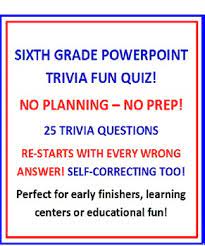 Take this quiz and put your knowledge to the test! Sixth Grade Powerpoint Trivia Fun Facts Quiz By David Filipek Tpt