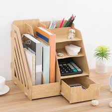 Inspired by city planning, these themed desk organizers hold pens, clips and other bits and bobs. Wooden Desktop Organizer Bookshelf Storage Box With Drawer Folder Shelf File Rack Desk Organizer School Office Supplies Diy New Aliexpress