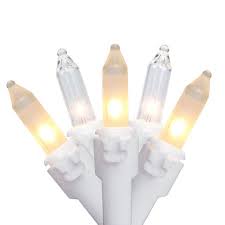 Set Of 100 Clear And Frosted Candlelight Mini Christmas Lights 4 25 Spacing White Wire Walmart Com
