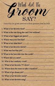 What Did The Groom Say About His Bride Game Printable Instant Download Bridal Shower Games Rustic Kraft Funny Fun Bridal Shower Games Bride Game Bridal Shower Games Unique Bridal Shower