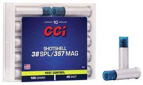 Buy cci ammo pest control 357 38 special 9 shot shells 100 gr 10 rounds from ammoking. Pest Control Shotshell