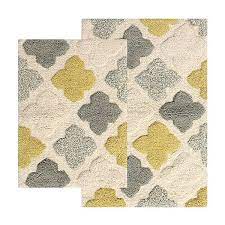 Stylish and functional bathroom rug features. Chesapeake Alloy Moroccan Tiles 2 Piece Bath Rug Set