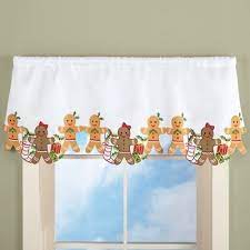 Christmas Gingerbread Curtain Valance From Collections Etc Christmas Gingerbread Men Gingerbread House Parties Christmas Gingerbread