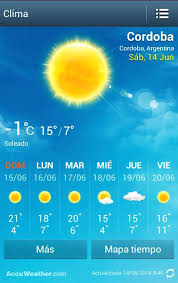 El pronóstico para el viernes 20 de agosto de 2021. Estado Actual Y Pronostico Del Tiempo Desde El Sabado 14 06 Al Viernes 20 06 Para La Ciudad De Cordoba Y Alrededores Pronost Weather Paris Weather Map Cascais