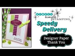 Fast Thank You Card With Accented Blooms Speedy Delivery 2 Minute Video Today S Handmade Card Is Bright Fu Card Craft Card Making Inspiration Card Tutorials