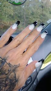 Black And White Almond Shaped Nails Black And White Acrylic Almond Shaped Popular Nails Nail Shapes White Nails